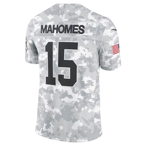 KC.Chiefs #15 Patrick Mahomes Arctic Camo 2024 Salute to Service Limited Stitched American Football Jerseys football jersey product view 1