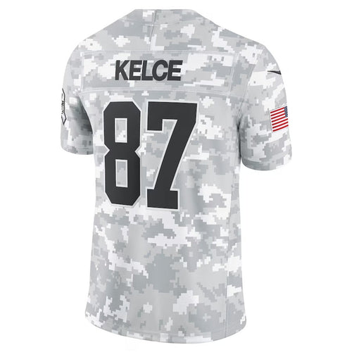 KC.Chiefs #87 Travis Kelce Arctic Camo 2024 Salute to Service Limited Stitched American Football Jerseys football jersey product view 1