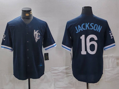 KC.Royals #16 Bo Jackson Player Navy City Connect Cool Base Stitched Baseball Jerseys baseball jersey product view 1