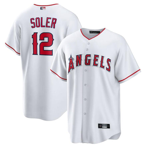 LA.Angels #12 Jorge Soler Player White Home Replica Baseball Jerseys baseball jersey product view 1