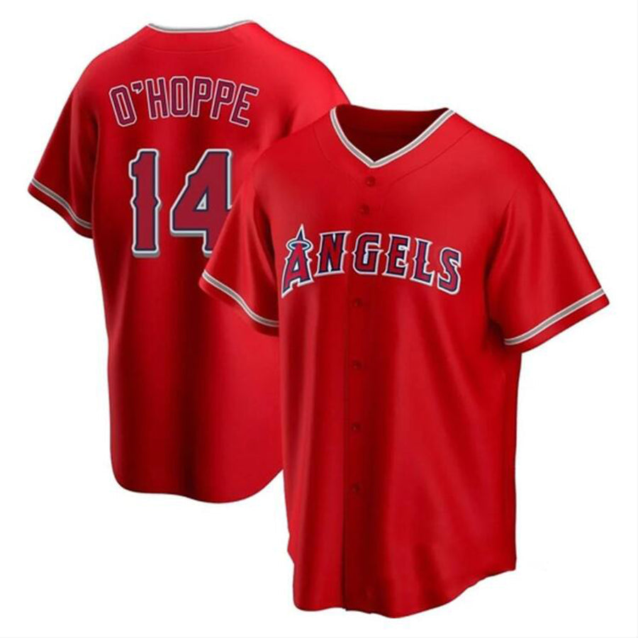 LA.Angels #14 Logan O'Hoppe Player Red Home Replica Baseball Jerseys baseball jersey product view 1