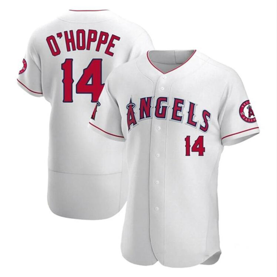LA.Angels #14 Logan O'Hoppe Player White Home Limited Elite Baseball Jerseys baseball jersey product view 1