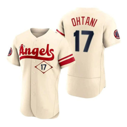 LA.Angels #17 Shohei Ohtani Player Cream Stitched City Connect Elite Baseball Jerseys baseball jersey product view 1
