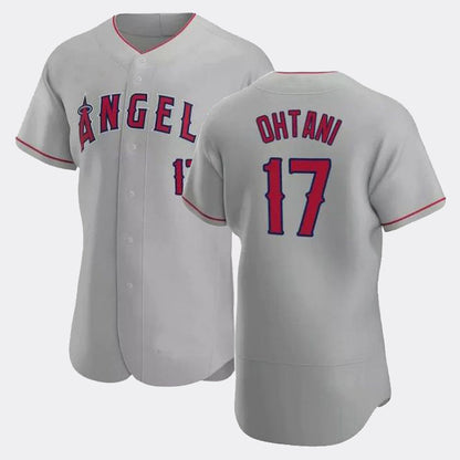 LA.Angels #17 Shohei Ohtani Player Gray Road Elite Baseball Jerseys baseball jersey product view 1