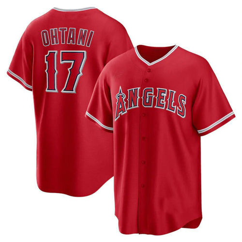 LA.Angels #17 Shohei Ohtani Player Red Replica Baseball Jerseys baseball jersey product view 1