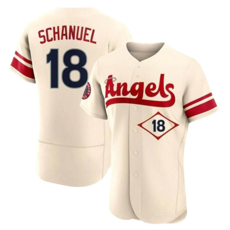 LA.Angels #18 Nolan Schanuel Player Cream City Connect Limited Elite Baseball Jerseys baseball jersey product view 1