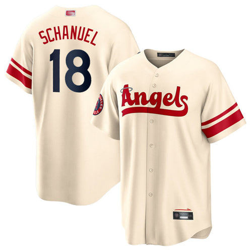 LA.Angels #18 Nolan Schanuel Player Cream City Connect Replica Baseball Jerseys baseball jersey product view 1