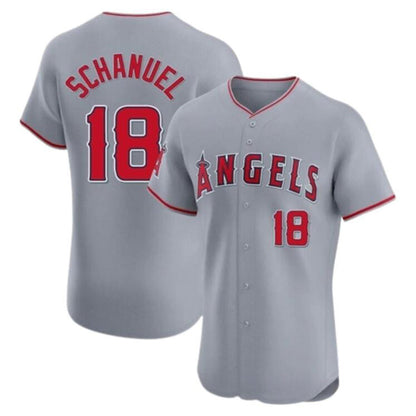 LA.Angels #18 Nolan Schanuel Player Gray Home Limited Elite Baseball Jerseys baseball jersey product view 1