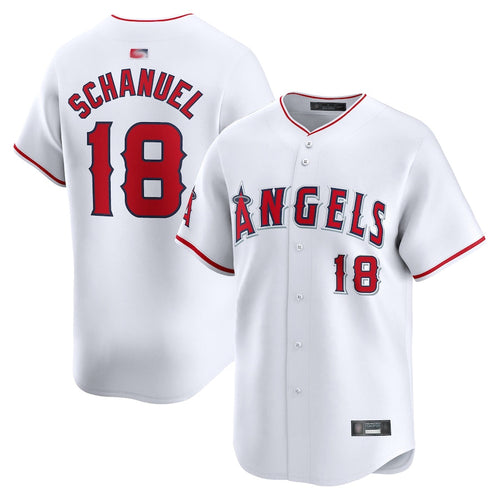 LA.Angels #18 Nolan Schanuel Player White Home Limited Baseball Jerseys baseball jersey product view 1