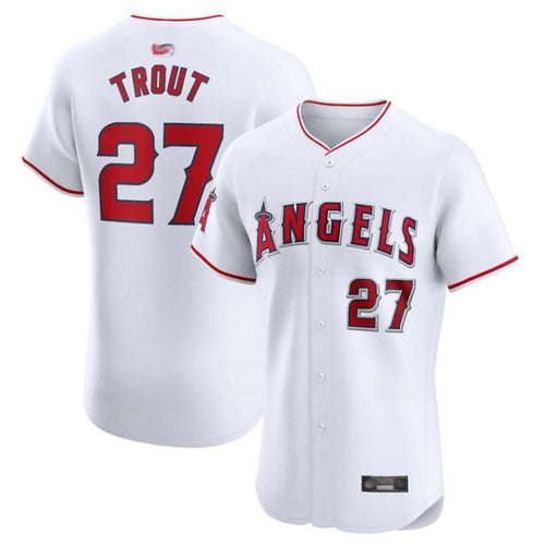 LA.Angels #27 Mike Trout Player White Home Limited Elite Baseball Jerseys baseball jersey product view 1