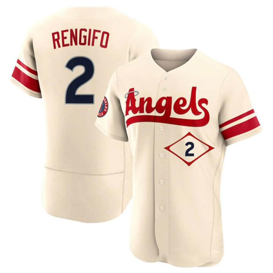 LA.Angels #2 Luis Rengifo Player Cream City Connect Limited Elite Baseball Jerseys baseball jersey product view 1