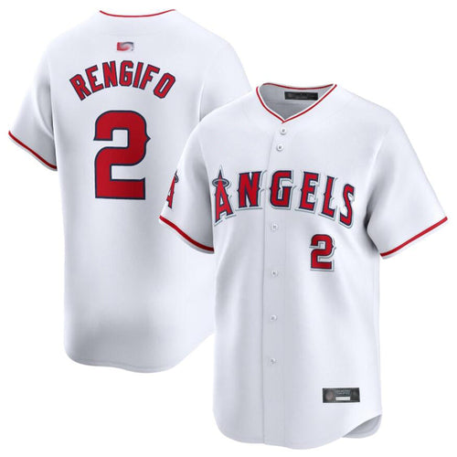 LA.Angels #2 Luis Rengifo Player White Home Limited Baseball Jerseys baseball jersey product view 1
