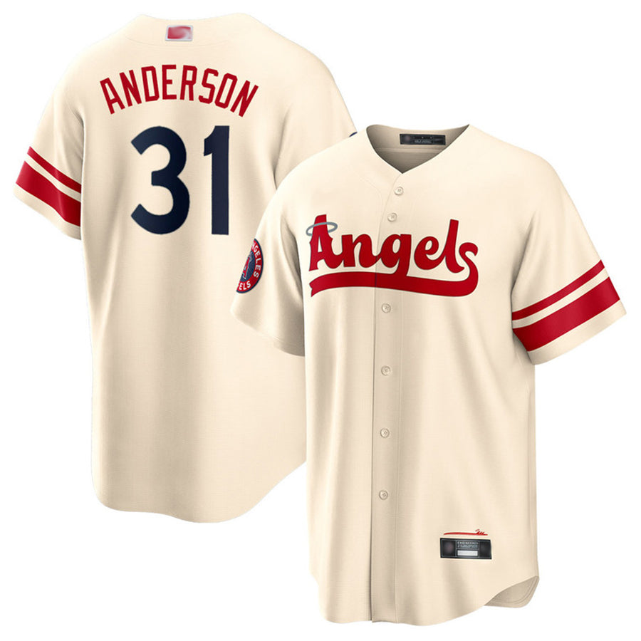 LA.Angels #31 Tyler Anderson Player Cream City Connect Replica Baseball Jerseys baseball jersey product view 1