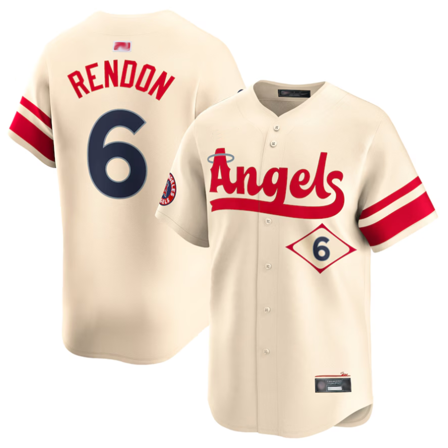 LA.Angels #6 Anthony Rendon Player Cream City Connect Limited Baseball Jerseys baseball jersey product view 1