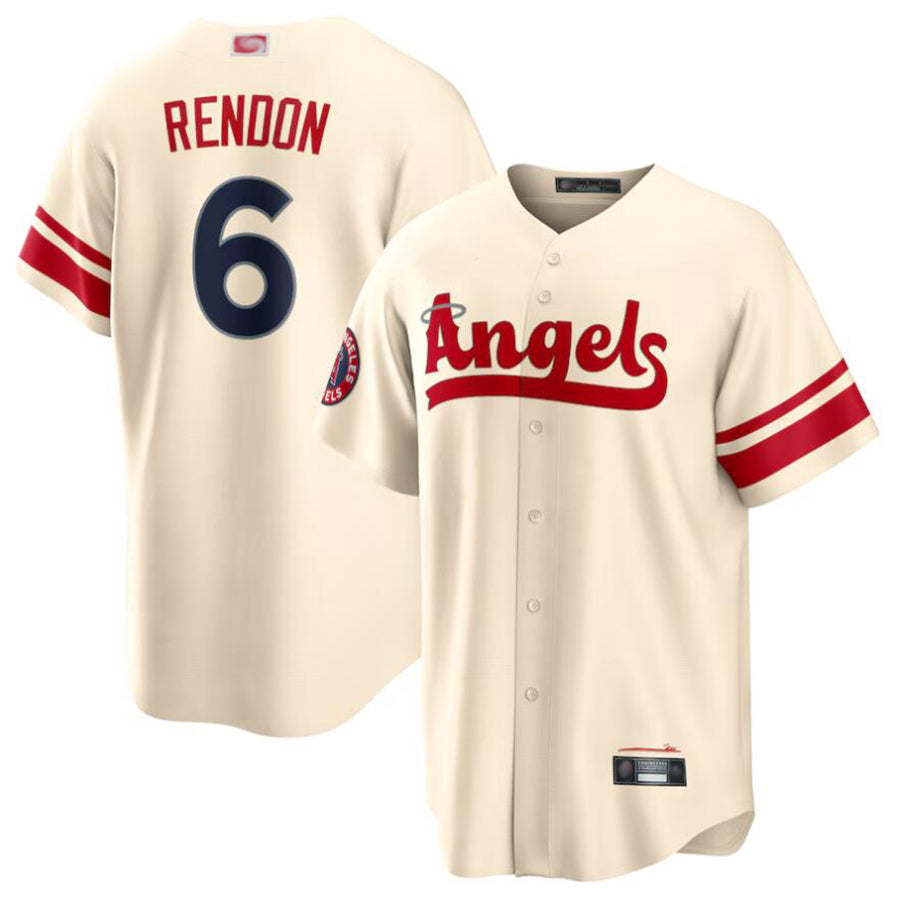 LA.Angels #6 Anthony Rendon Player Cream City Connect Replica Baseball Jerseys baseball jersey product view 1