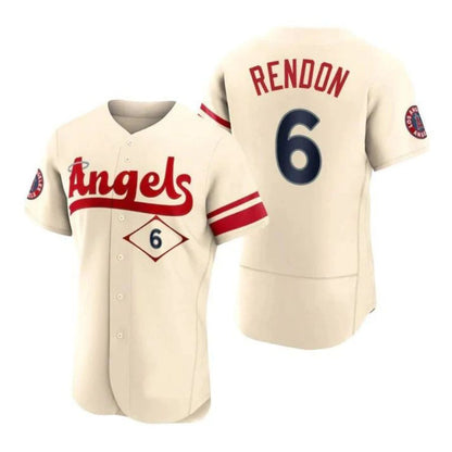 LA.Angels #6 Anthony Rendon Player Cream Stitched City Connect Baseball Jerseys baseball jersey product view 1