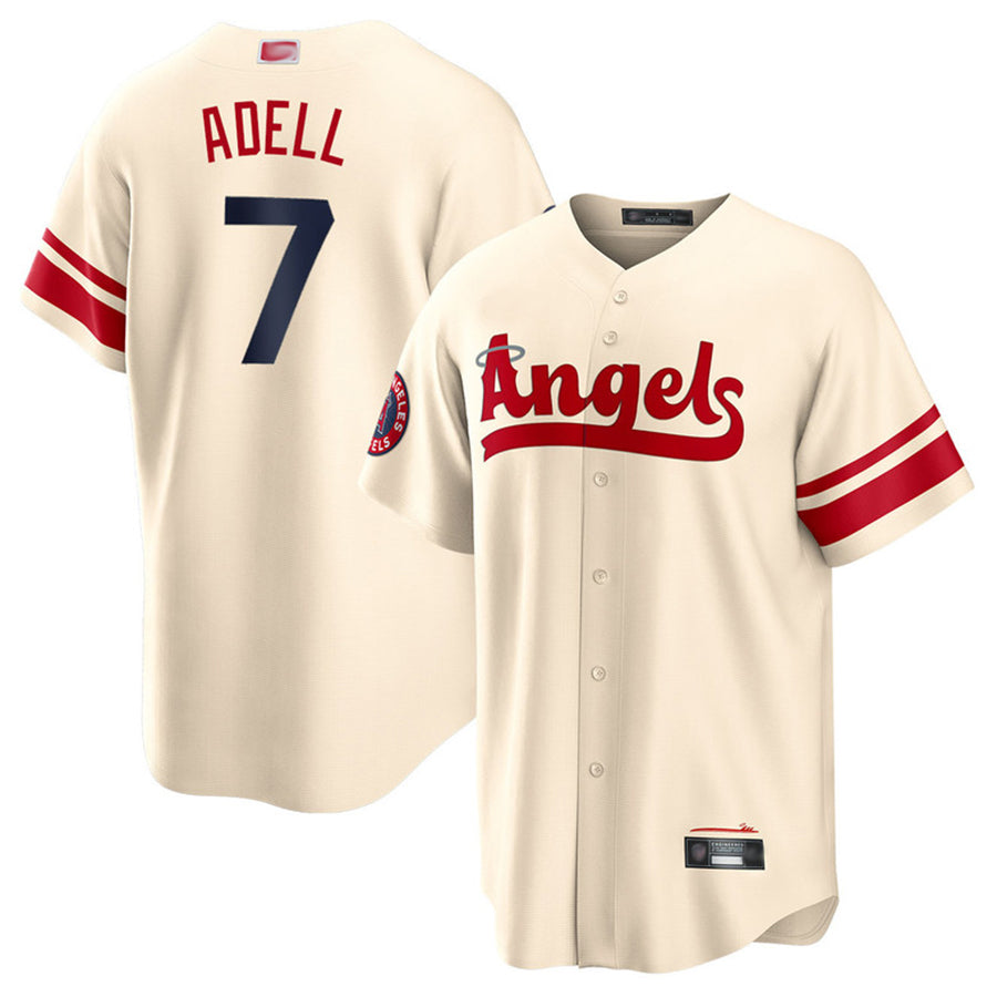 LA.Angels #7 Jo Adell Player Cream City Connect Limited Baseball Jerseys baseball jersey product view 1