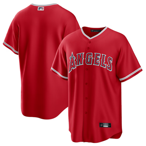 LA.Angels Blank Player Red Replica Game Baseball Jerseys baseball jersey product view 1