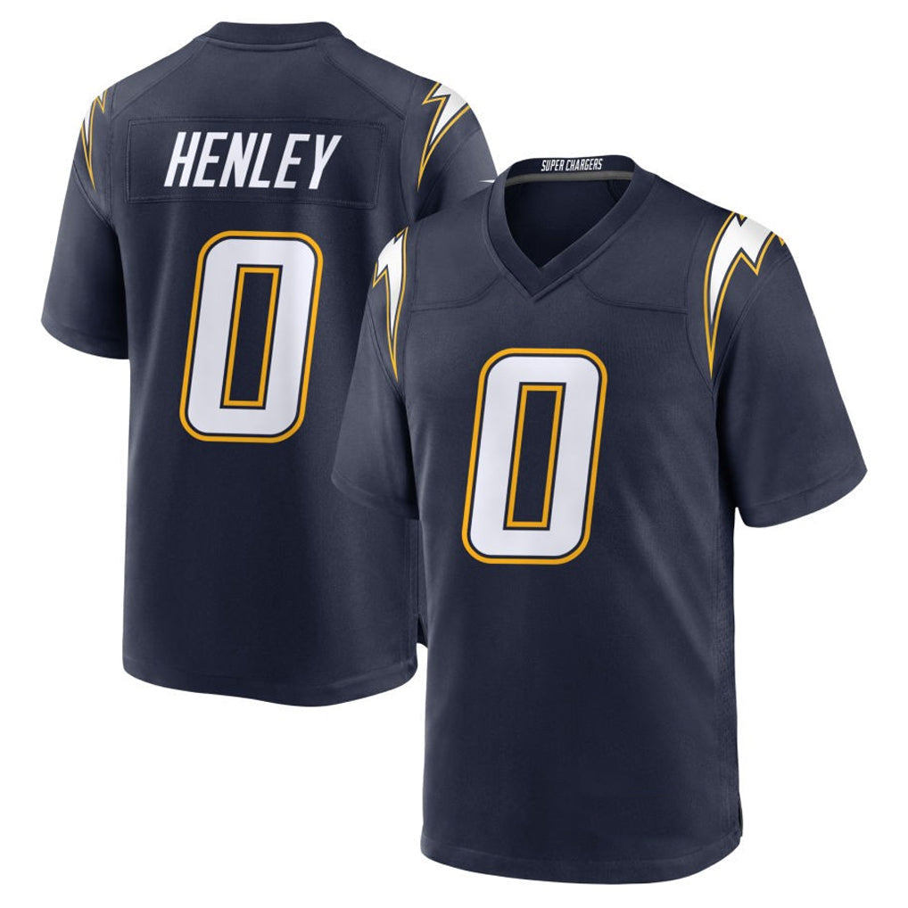 LA.Chargers #0 Daiyan Henley Player Navy Alternate Game Football Jerseys football jersey product view 1