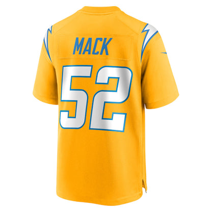 LA.Chargers #52 Khalil Mack Player Gold Home Game Football Jerseys football jersey product view 1