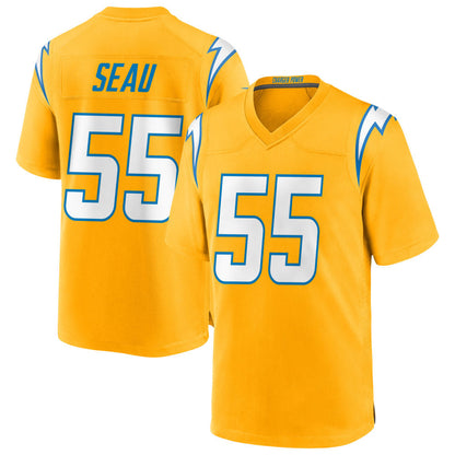 LA.Chargers #55 Junior Seau Player Gold Home Game Football Jerseys football jersey product view 1