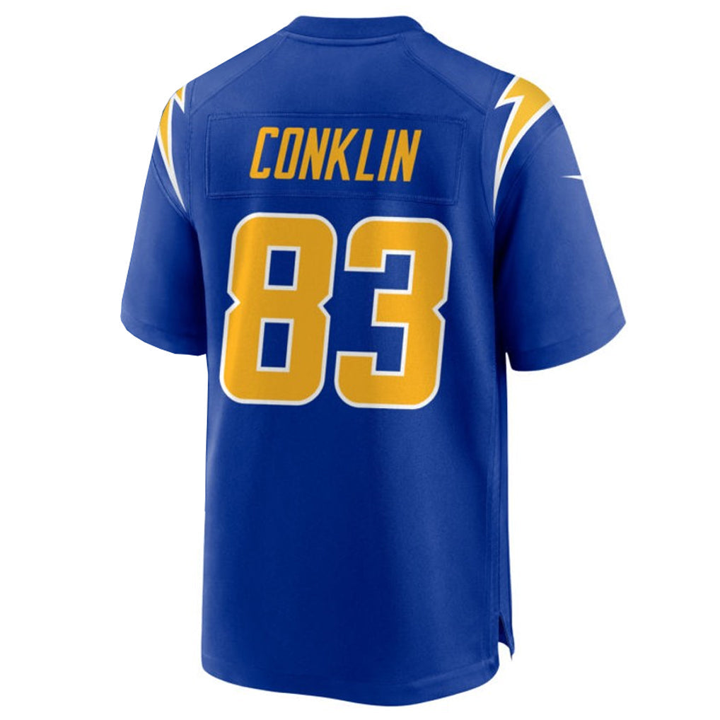 LA.Chargers #83 Tyler Conklin Player Royal Home Game Football Jerseys football jersey product view 1
