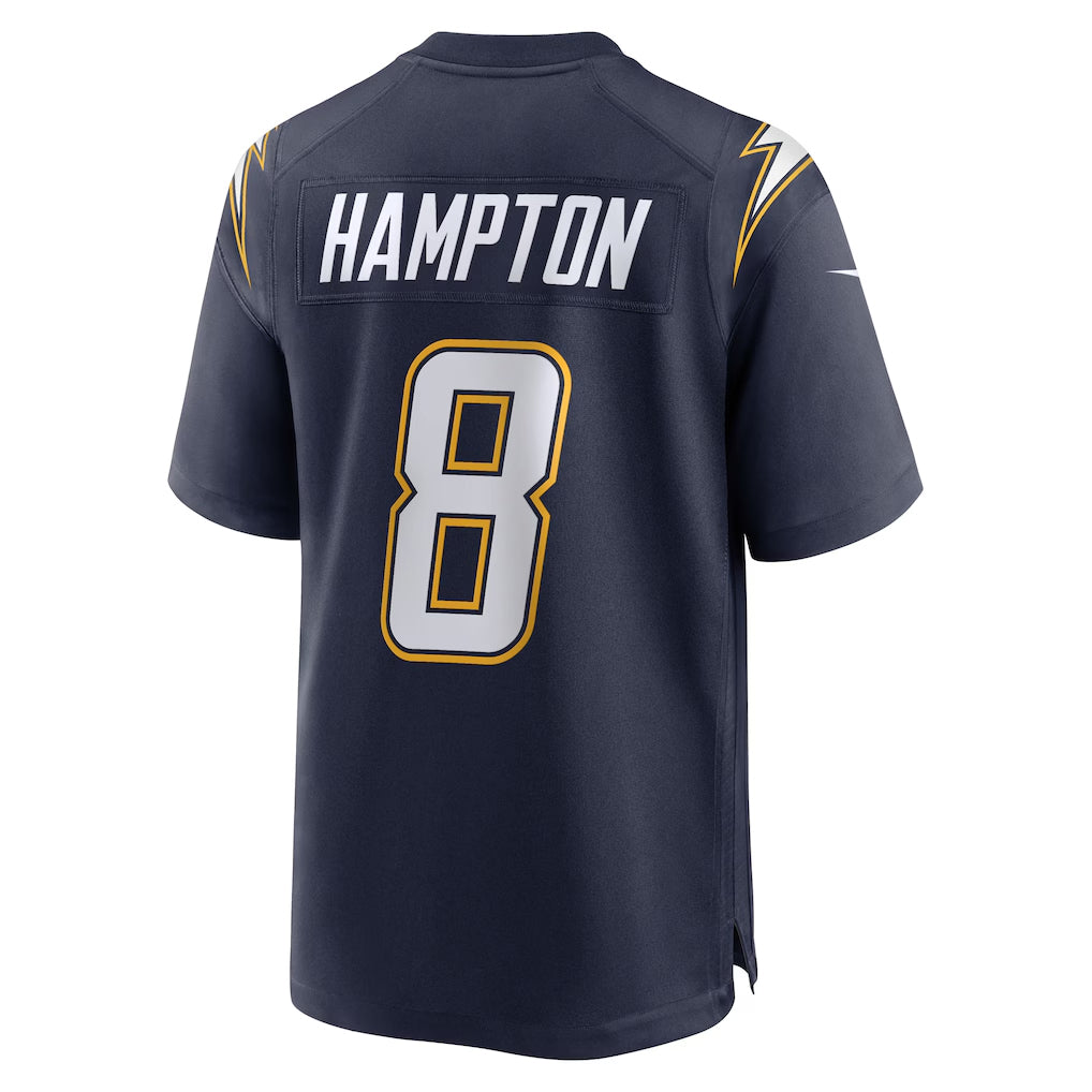 LA.Chargers #8 Omarion Hampton Player Navy Alternate Game Football Jerseys football jersey product view 1