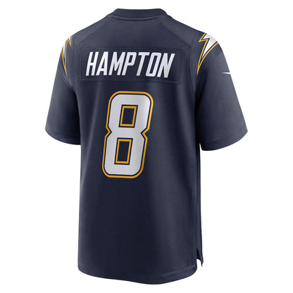 LA.Chargers #8 Omarion Hampton Player Navy Alternate Game Football Jerseys football jersey product view 1