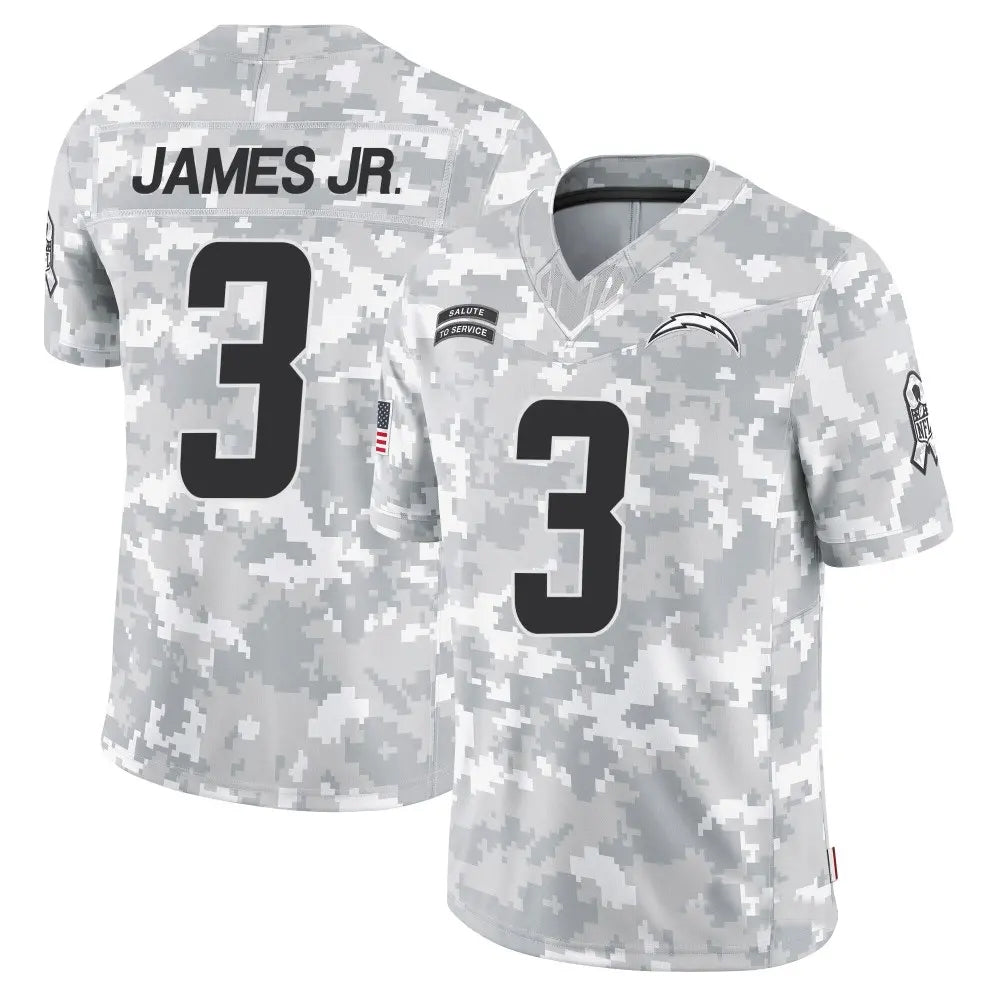 LA.Chargers Derwin James Jr. Player Arctic Camo Salute to Service Limited Football Jerseys football jersey product view 1