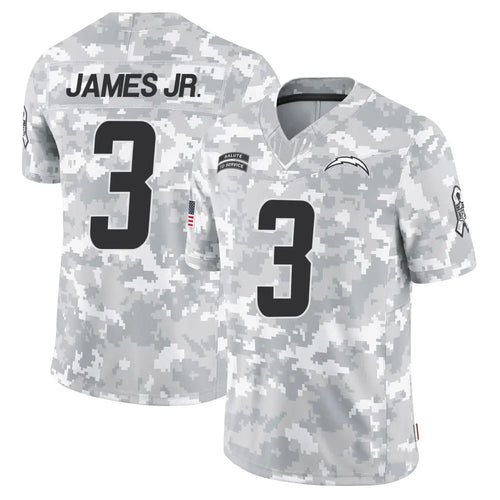 LA.Chargers Derwin James Jr. Player Arctic Camo Salute to Service Limited Football Jerseys football jersey product view 1