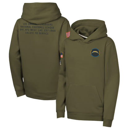 LA.Chargers Player Olive Salute to Service Club Fleece Hoodie Football Jerseys football jersey product view 1