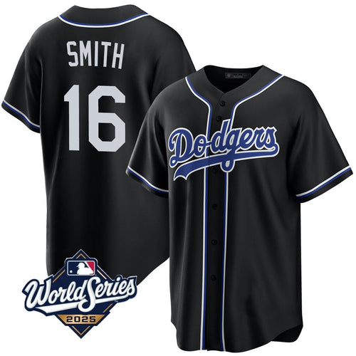 LA.Dodgers #16 Will Smith Player 2025 World Series Black Home Game Baseball Jerseys baseball jersey product view 1