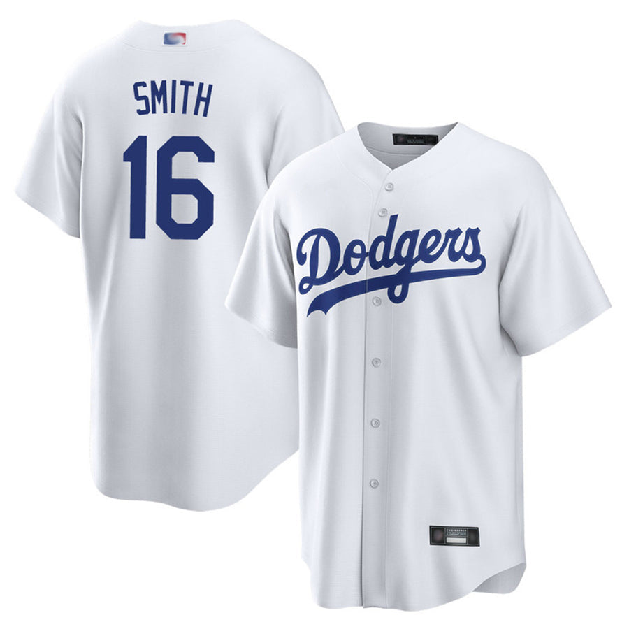 LA.Dodgers #16 Will Smith Player White Home Replica Baseball Jerseys baseball jersey product view 1