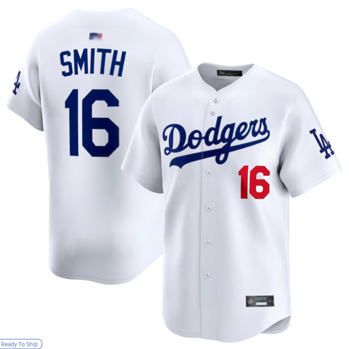 LA.Dodgers #16 Will Smith Player White Limited Baseball Jerseys baseball jersey product view 1