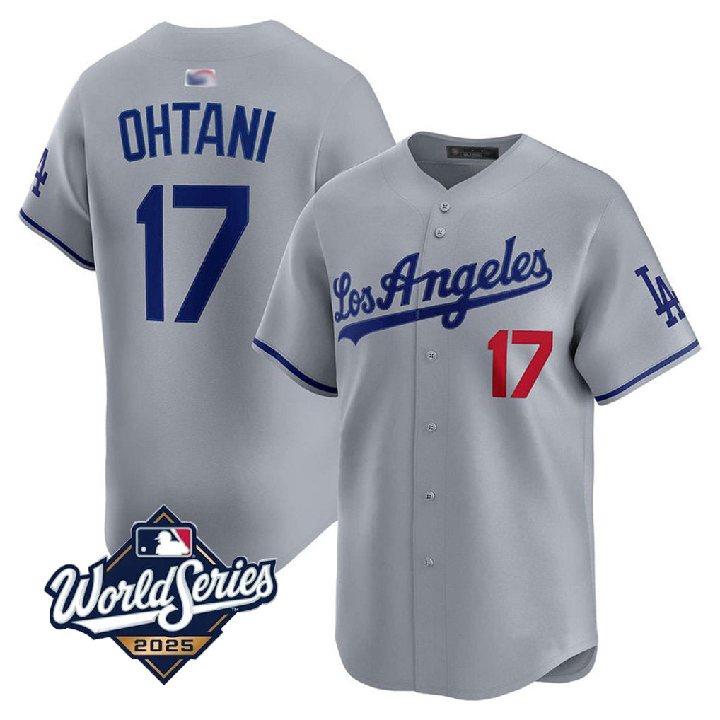 LA.Dodgers #17 Shohei Ohtani Player 2025 World Series Gray Home Game Baseball Jerseys baseball jersey product view 1