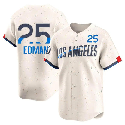 LA.Dodgers #25 Tommy Edman Player Royal Ceram City Connect Replica Baseball Jerseys baseball jersey product view 1