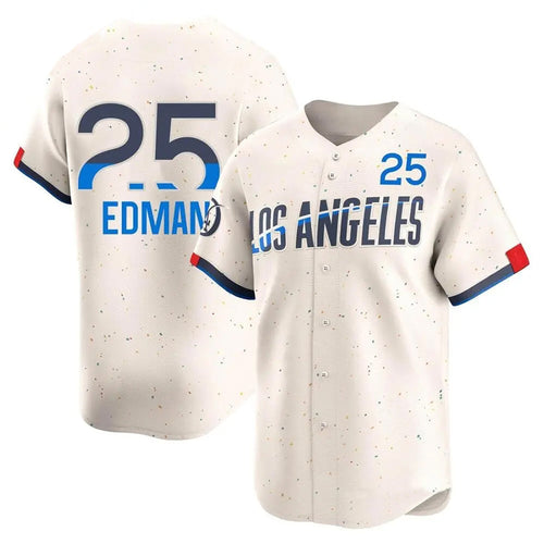 LA.Dodgers #25 Tommy Edman Player Royal Ceram City Connect Replica Baseball Jerseys baseball jersey product view 1