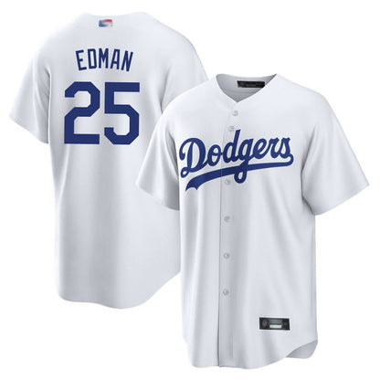 LA.Dodgers #25 Tommy Edman Player White Home Replica Baseball Jerseys baseball jersey product view 1