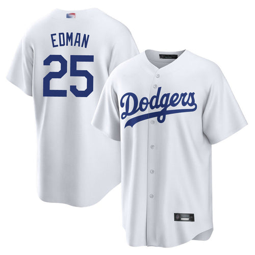 LA.Dodgers #25 Tommy Edman Player White Home Replica Baseball Jerseys baseball jersey product view 1