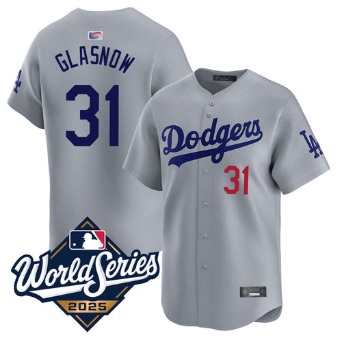 LA.Dodgers #31 Tyler Glasnow Player Gray Road Home Limited World Series Baseball Jerseys baseball jersey product view 1