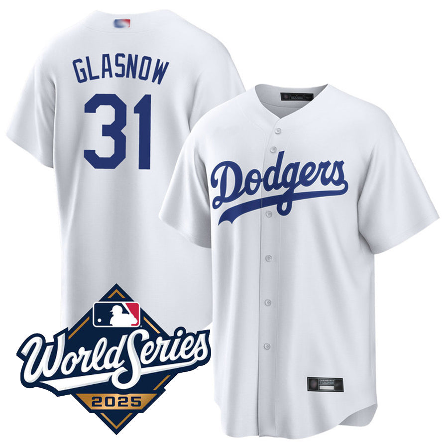 LA.Dodgers #31 Tyler Glasnow Player White Home World Series Replica Baseball Jerseys baseball jersey product view 1