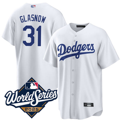 LA.Dodgers #31 Tyler Glasnow Player White Home World Series Replica Baseball Jerseys baseball jersey product view 1