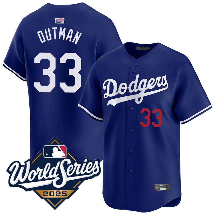 LA.Dodgers #33 James Outman Player Royal Limited World Series Baseball Jerseys baseball jersey product view 1