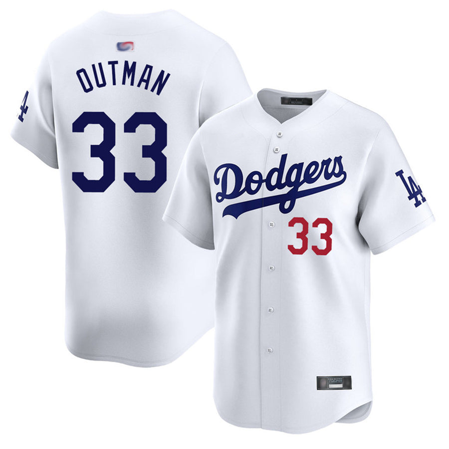 LA.Dodgers #33 James Outman Player White Home Limited Baseball Jerseys baseball jersey product view 1