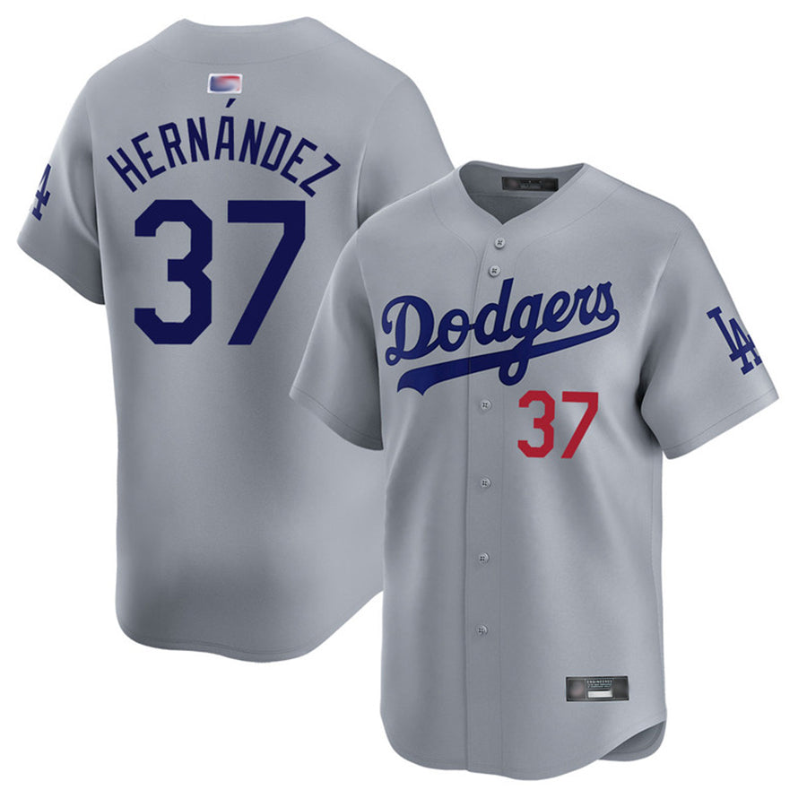 LA.Dodgers #37 Teoscar Hernandez Player Gray Road Home Limited Baseball Jerseys baseball jersey product view 1