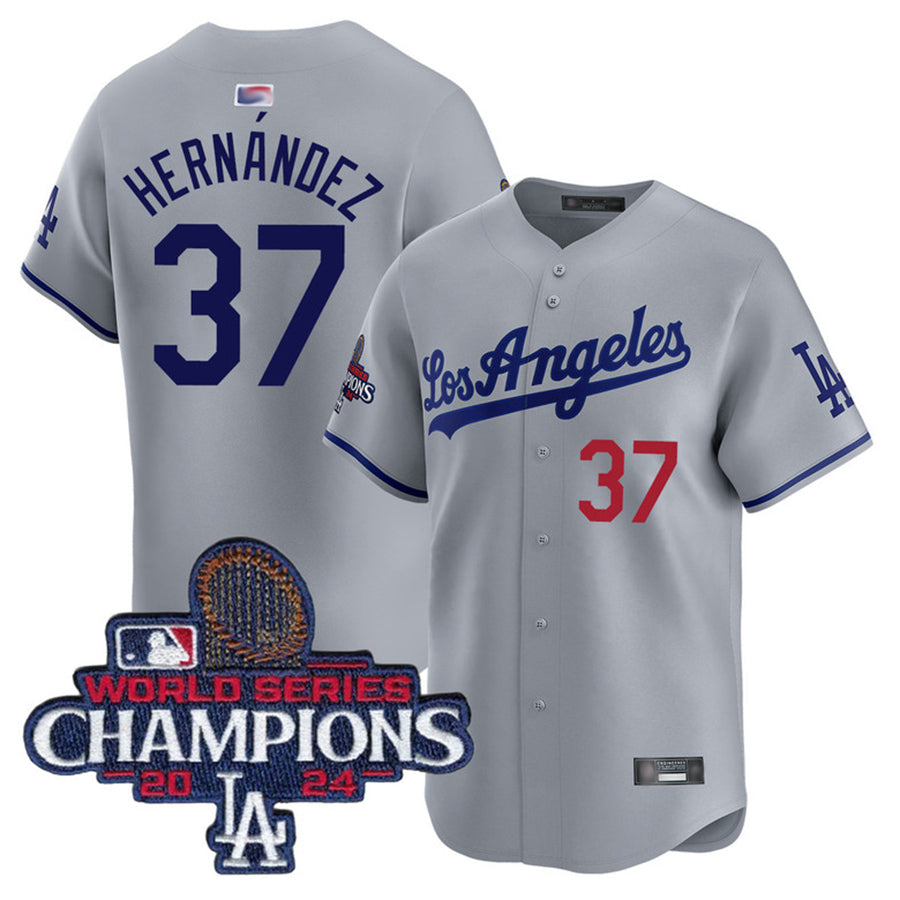 LA.Dodgers #37 Teoscar Hernandez Player Road Limited World Series Champions Baseball Jerseys baseball jersey product view 1
