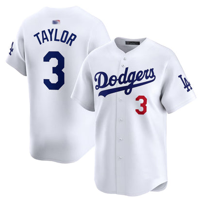 LA.Dodgers #3 Chris Taylor Player White Limited Game Baseball Jerseys baseball jersey product view 1