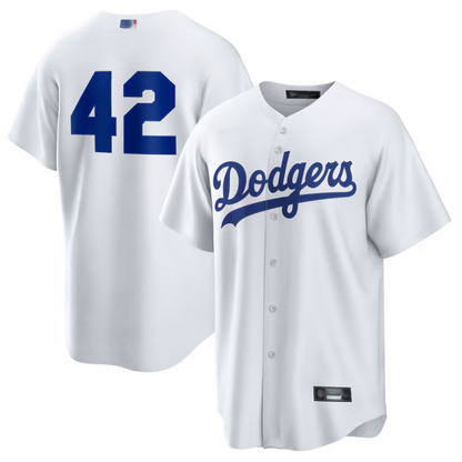 LA.Dodgers #42 Jackie Robinson Player Replica White Baseball Jerseys baseball jersey product view 1