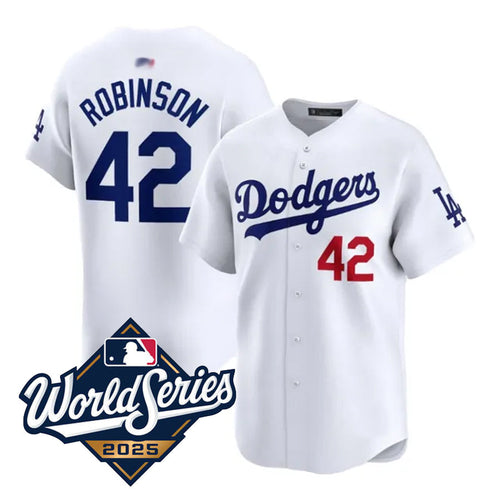 LA.Dodgers #42 Jackie Robinson Player White Home Limited World Series Baseball Jerseys baseball jersey product view 1