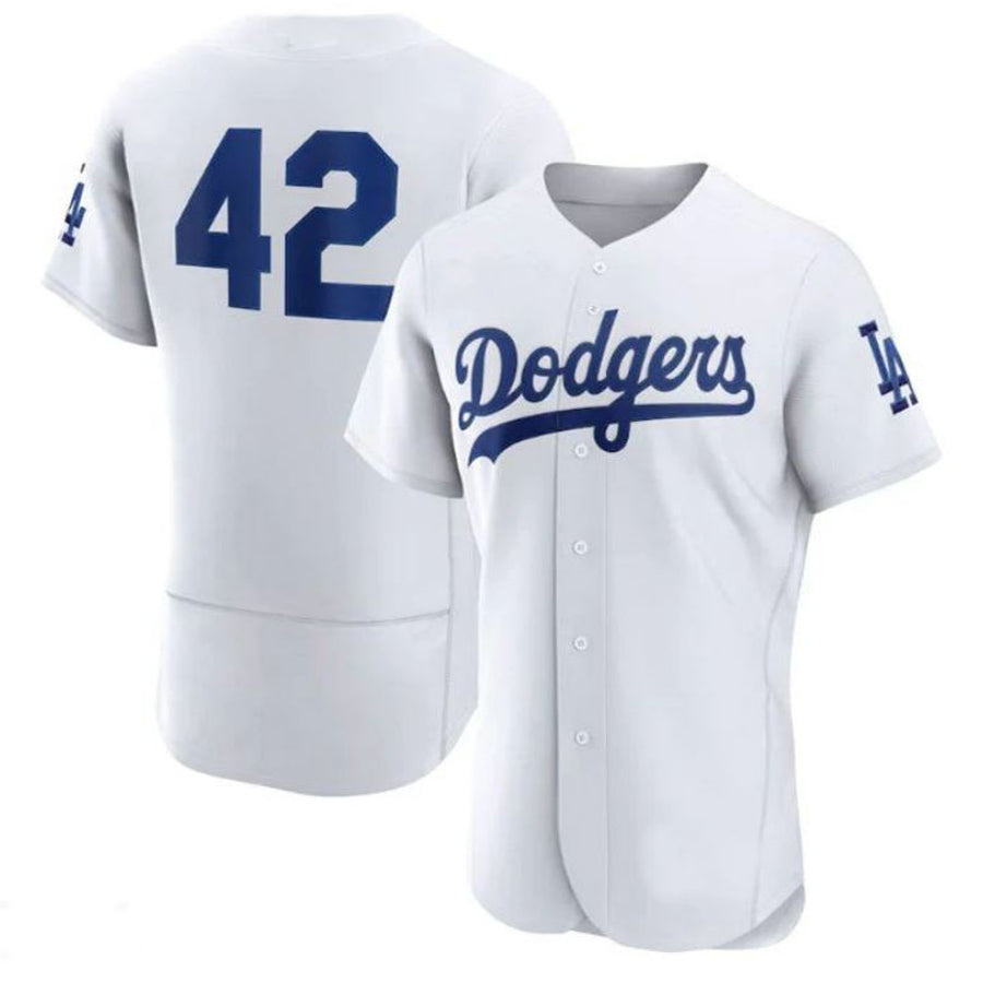 LA.Dodgers #42 Player White Elite Baseball Jerseys baseball jersey product view 1